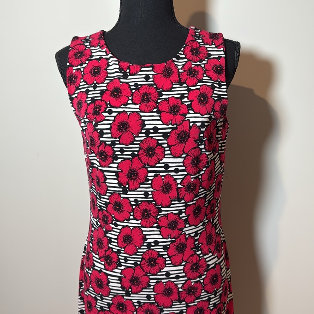 Tommy Hilfiger Women's Red and Black Floral Dress - Picture 6 of 8